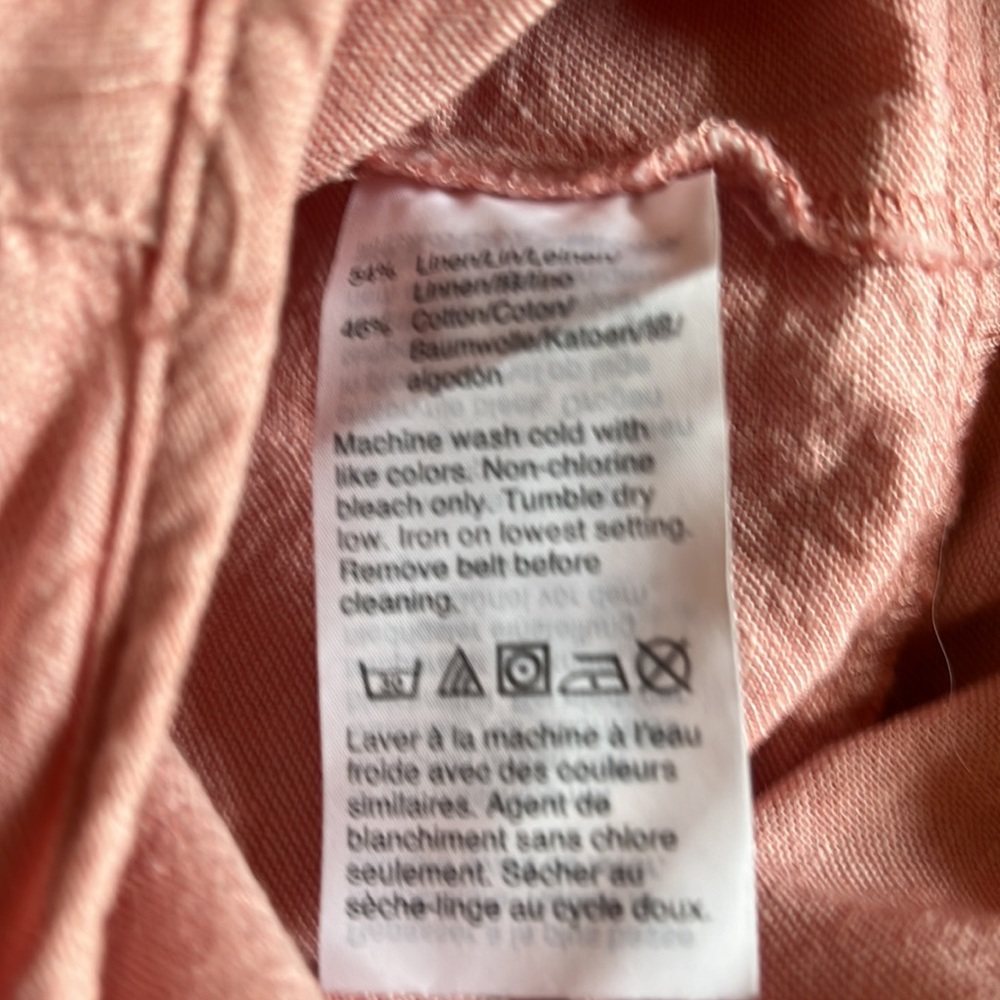 Madewell jumpsuit linen/ cotton blend pink xxs - Picture 9 of 9